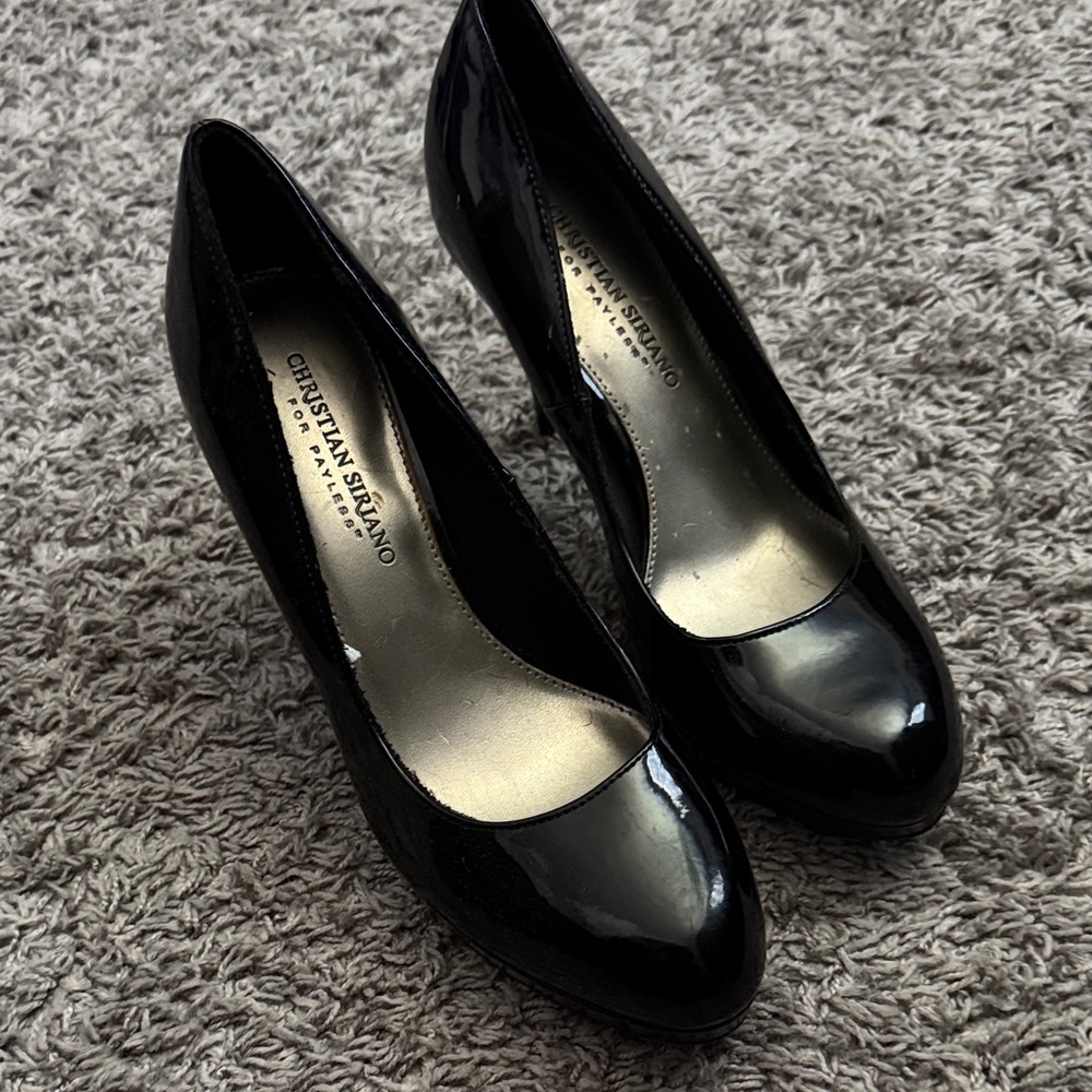 Christian Siriano Glossy Black Heels